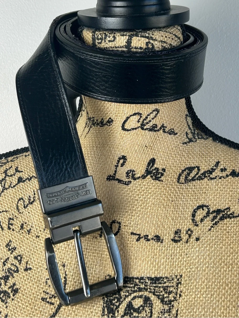 Levi’s Black Leather Belt with Brushed Metal Buckle - Size 50